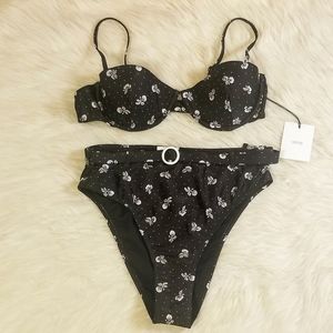 ONIA Floral Retro High Waisted Bikini Set
